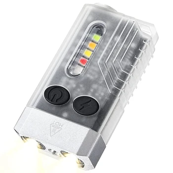 1 VNT. Mini LED Keychain Žibintuvėlis, Įkrovimo Kišeninis Žibintuvėlis 1000LM Su 14 Režimai