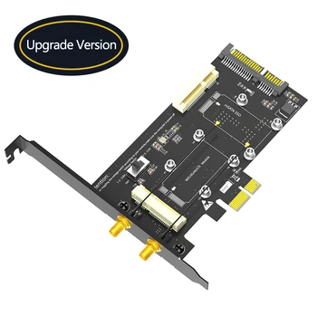 2 in1 Combo Mini PCI-E, PCI-E 1x ir MSATA, kad SATA3 Adapteris su SIM Kortelės Lizdas WiFi/ 3G/4G/LTE/ Msata SSD