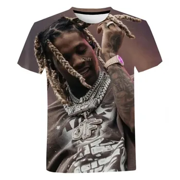 2023 Naujas Lil Durk 3D Atspausdintas T-shirt Harajuku Mados Hip-Hop Viršūnes Reperis Moterų ir Vyrų Vasaros Mados Atsitiktinis Gatvės Marškinėliai