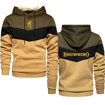 2023 Naujų Rudens Browning Logotipas Spausdinti Trijų spalvų vyriški Hoodies Gobtuvu Palaidinukė Outwear Patogus Vyrų Megztinis palaidinukė