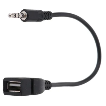 3.5 mm, Juoda Automobilių AUX-Garso Kabelis, USB Audio Kabelis, Automobilių Elektronika, skirtas Atkurti Muzikos Automobilio Audio Kabelis USB Ausinių Skaičiuoklė