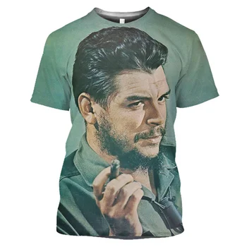 3D Spausdinimo Kubos Revoliucijos Lyderis Che Guevaros marškinėliai Vyrams, Moterims, Vasaros Trumpos Rankovės O-kaklo Tees Atsitiktinis Streetwear Marškinėliai Topai