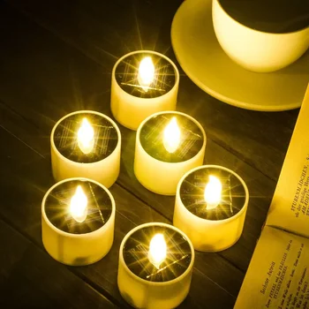 6pcs Saulės Energijos Arbata Žibintai, Žvakės, Flameless Įkrovimo Mirgėjimas Vandeniui LED Žvakė Outdoot Sodo Kieme, Namų Puošybai