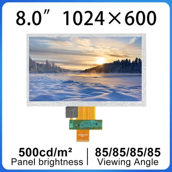 8.0 Colių LVDS 40P TFT LCD Ekranas NJ080IA-10D tft ips Panel 1024*600 Didelis Ryškumas 500