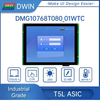 8 Colių, 1024*768 Pikselių Rezoliucijos Sumažėjo 16,7 M Spalvų HMI IPS TFT LCD Ekranas Lcd Moduliai Touch Panel DMG10768T080_01W