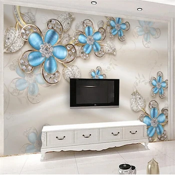 beibehang Individualų didelis freskomis mados namų puošybai 3d prabanga Europos šilko, perlų gėlių TV fono sienos