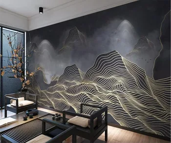 beibehang Užsakymą tapetai 3D naujieji Kinijos abstrakčių linijų nuotaika kraštovaizdžio fone sienų tapyba 5d dekoratyvinės tapetų 8d