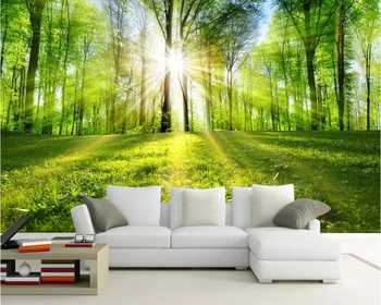 Beibehang Užsakymą tapetai, saulėtas miškas, didelis medis, gamtos peizažai, gyvenamasis kambarys, TV foną, namų puošybai 3d tapetai