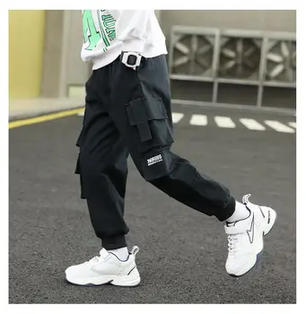 Berniukų Kelnės Berniukams Naujų Krovinių Kelnės Rudenį Berniukai Sweatpants Multi-Kišeniniai Kelnės Vaikams, Vaikų Laisvalaikio Kelnės Streetwear