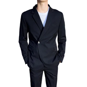 Boutique S-5XL (kostiumas + Kelnės) Vyrų Mados Verslo Atsitiktinis Džentelmenas korėjos Versija vientisos Spalvos Tendencija Veiklos Suknelė Tiktų