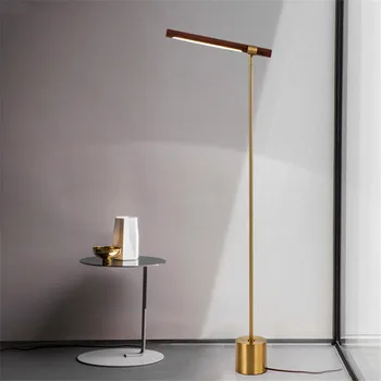 Derliaus grindų lempos Linijinis minimalistinio replika lempos dizaineris led medienos lempos kambarį naktiniai vertikalus namo apdaila Šviesos
