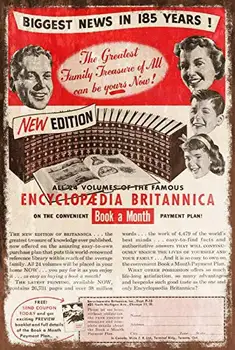 Encyclopedia Britannica Knygų 12x16 Colių Vintage Retro Dekoro Metalo Skardos Ženklas