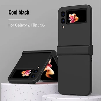 Floveme Samsung Z Flip 3 Atveju Prabangių Saldainių Spalvos Plonas Odos Jaustis Atgal Apima Galaxy Z Flip 3 5G 2021 atsparus smūgiams Coque