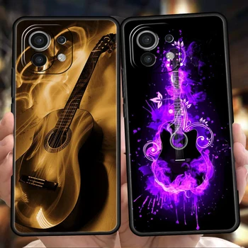 Gitaros Muzikos Meno Telefoną Atveju Xiaomi Poco C51 F3 X3 X4 GT NFC M3 M4 M5 Mi 13 12 11 Ultra 12T Pro Lite 5G Silikono Padengti Capas