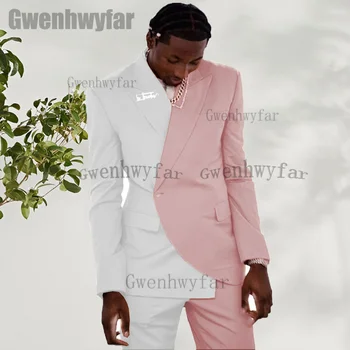Gwenhwyfar Pagal Užsakymą Kostiumas Naujas Susiuvimo Stiliaus Aukštos Kokybės Vyrų Kostiumai Piko Atvartas Oficialaus Kostiumas Vestuvių(Striukė+Ziajać)