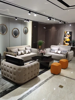 Italijos odos sofos kombinacija šviesos prabanga traukti mygtuką villa didelis butas kambarį modernus aukščiausios klasės baldai.