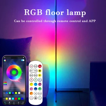 Led RGB Kampas Grindų Lempa, Nuotoliniu 16 Mln. Apšvietimo Spalvos 200+ Režimai, Grindų Žiburiai, Miegamojo Kambarį