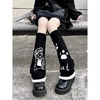 Lolita Cute Kačių Kojų Šildytuvus Nustatyti JK Aštrus Mergina Kojinių Rinkinį Vidutinio Kojų Kojinės Megztos Lolita Ilgų Kojų Šildytuvus Sukrauti Kojinės