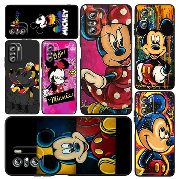 Mielas Meno Mickey Minnie Mouse Už Xiaomi Redmi K50 K40 Žaidimų 10 10C 9AT 9A 9C 9T 8 7A 6A 5 4X A1 11 Premjero 5G Juoda Telefono dėklas