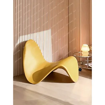 Modernus Nordic Dizainas PE Plastiko Poilsio Kalba Kėdė Tingus Sofa-lova, Kėdės In Post-modernus Homestay Apmušti Minkšta Kėdė