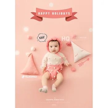 naujagimio fotografijos romper Šiaurės šimtą dienų kūdikių fotografija drabužių rekvizitai komplektas baby photoshoot rekvizitai