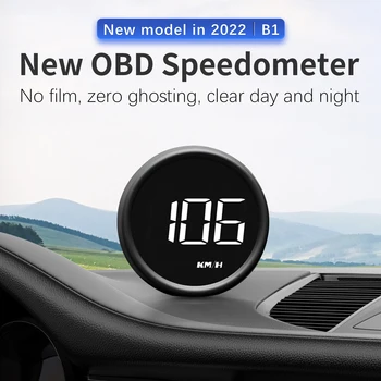 Naujas B1 OBD2 HUD Automobilių Head Up Display Projektorius Signalizacijos EOBD Auto Kuro sąnaudos Spidometras Vandens Temperatūros Daviklis Voltmeter