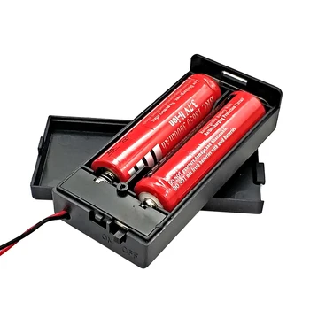 Naujus 18650 Baterijos Laikymo Atveju, 3.7 V 2x18650 Baterijų Laikiklis Dėžutė Standartinis Konteineris Su 2 Slots ON/OFF Jungiklis