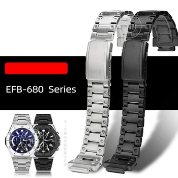 Nerūdijančio Plieno watchband už casio EFB-680 ECB-10PB/DP/YD/HR GST-B400 EDIFIC Serijos Vyrų laikrodžių Priedai Silikono dirželis