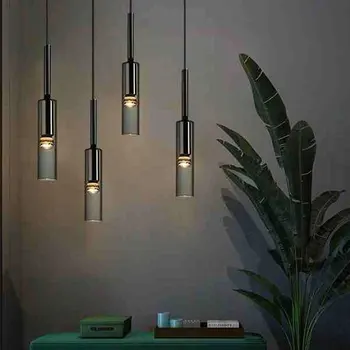 Nordic Light Luxury Liustra Šiuolaikinės Kūrybos Geležies meninio Stiklo Lempos Miegamojo Kambarį Tyrimas Lempos Viešbučio Bare LED Žibintai, Šviestuvai