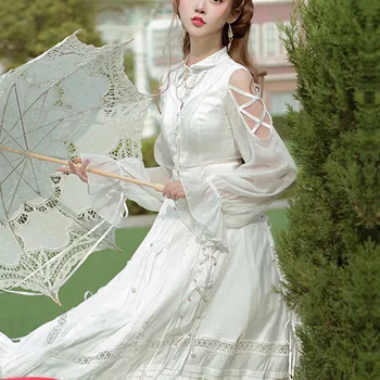 Pavasarį Porą Lolita Cla Aušros Paaukoti BIURAS Šviesos Luo Suknelė Kasdien Lolita Suknelė Elegantiškas Ilgą Šifono Suknelę