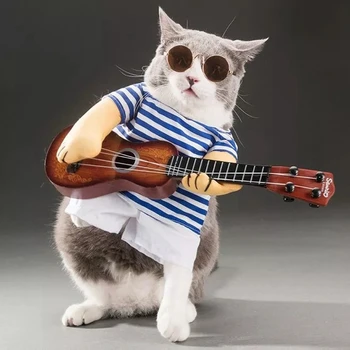 Pet Gitara Kostiumas - Šunų Kostiumų Funny Cat-Drabužiai, Šunų-Kačių Super Juokingas Gitaristas Stiliaus Pet Drabužiai-Geriausia Dovana