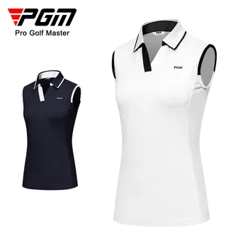 PGM Moterų Golfo trumpomis Rankovėmis T-shirt Vasaros Orui Sporto Berankovis Viršų Golfo Drabužiai Moterims YF552