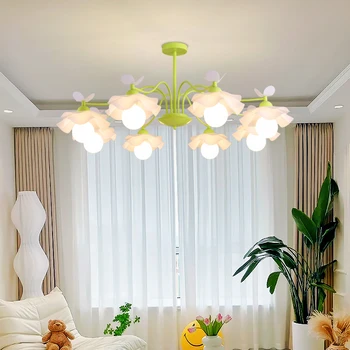 Prabanga Bell Orchidėjų Kambarį Pakabukas Lempa, Kaimo Retro Valgomasis Pakabukas Lempa, Romantiškas Miegamasis Lempos