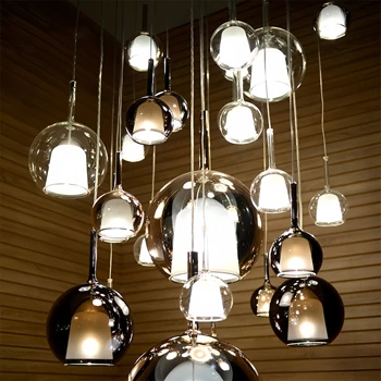 Prabangus stiklinis pakabukas šviesos Restoranas Laiptai italijos dizaino šviesos BedsideHousehold restoranas, biuro patalpų apdailos šviesos