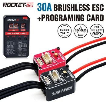 RAKETA-RC 30A Brushless ESC su LED Programavimas Kortelės Combo MINI 28 Pro 2S LiPo, NES 3A 6 V/7.4 V 1/28 1/27 RC Automobilio Atnaujinimai