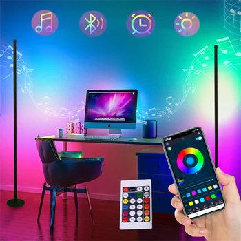 RGB LED Juostos Kampe Grindų Lempa Su Muzikos Sinchronizavimo Pritemdomi Nuotaika Šviesos Stendas Apšvietimas, Miegamojo Kambarį Žaidėjus Kambario Apdaila