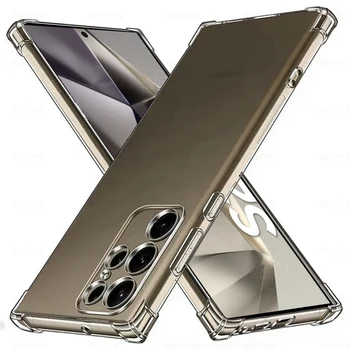 Samsung Galaxy S24 Ultra Plus Aišku, Telefono dėklas Sumsung S24+ S24ultra Minkštas Galinį Dangtelį Sansing S 24 atsparus smūgiams Shell samsong