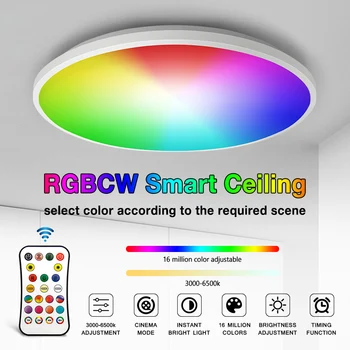 Smart WIFI LED Apvalus Lubų Šviesos RGBCW Pritemdomi TUYA PROGRAMĄ, Suderinamą su Alexa 