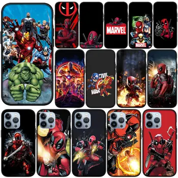 Stebuklas Keršytojas Deadpools Padengti Telefono dėklas skirtas Apple iPhone 15 14 ir 13 12 Mini Pro Max XR + 13Pro 14+ 15+ Funda Minkštas Dėklas