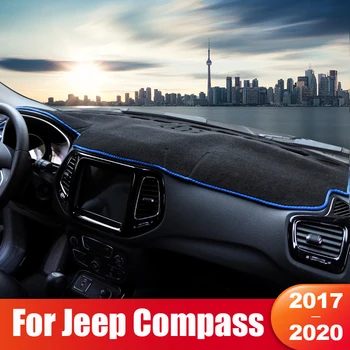 Už Jeep Compass 2017 2018 2019 2020 Automobilio prietaisų Skydelio Dangtelį Brūkšnys Mat Saulė Pavėsyje Priemonė Parą Non-slip Pad Priedai