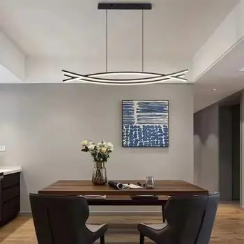 Valgomasis stalas kambaryje šviestuvo šiuolaikinės paprasta Nordic light luxury ilgai baro kabo lempa mados namų dekoro patalpų pakabukas apšvietimas
