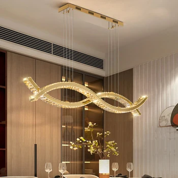 Virtuvės sala liustra banga dizaino kristalų suspensija šviesos rungtynių modernūs, prabangūs gyvenimo kambario, miegamasis apdailos cristal lempos