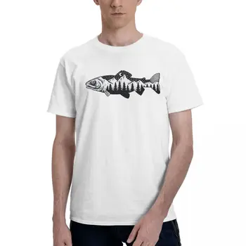 Žuvų Ir Kalnų Upėtakių Fishin Atsipalaiduoti 1 Marškinėlius Derliaus Patogu Derliaus Adult T-shirt, Švieži, Laisvalaikio Dydis Eur