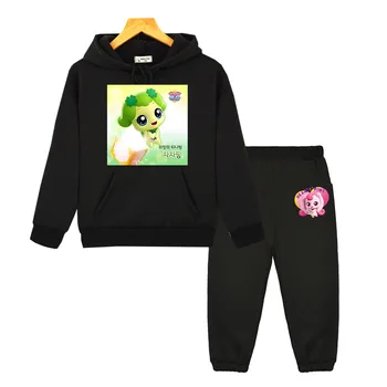 티니핑 Rudens Anime hoodie palaidinukė Atsitiktinis Vilnos megztinis Tini Ping berniukas mergaitė drabužius Gobtuvu Rinkiniai Striukė vaikams boutique drabužių